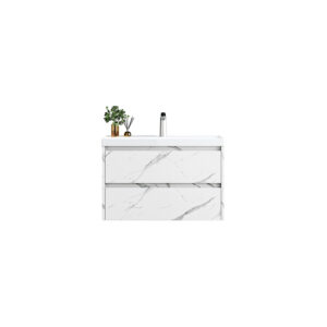 Βάση PVC με δύο συρτάρια και νιπτήρα Marble IVA 80 KARAG 80x50x51cm