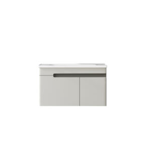 Βάση PVC με δύο πόρτες και νιπτήρα Light Grey NESSE 80 KARAG 80x47x50cm